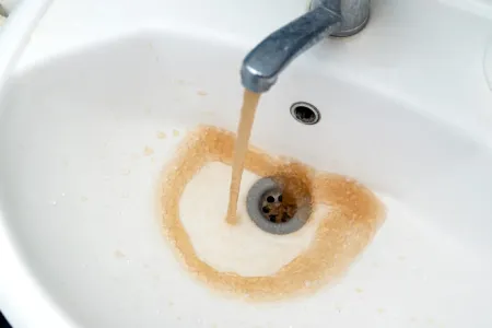 Rust-Colored Hot Water
